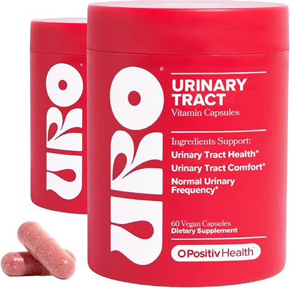 O Positiv URO Urinary Tract Health Supplement for Women, 60 Count (Pack of 2) - Urinary Support Vitamins with Pacran Complete Cranberry Extract, D-Mannose, & Vitamin C - Vegan & Gluten-Free