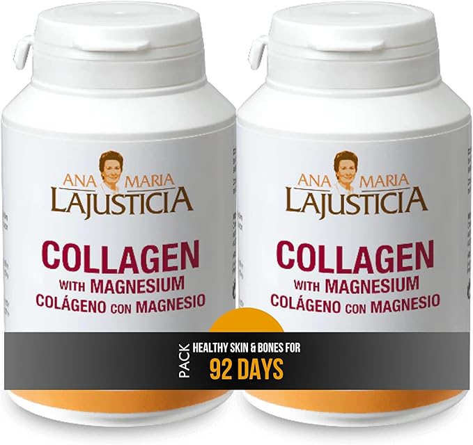 2 Pack - Ana Maria LaJusticia Collagen with Magnesium - 180 Tablets. Skin Rejuvenation, Nervous System Support, Bone and Teeth Health