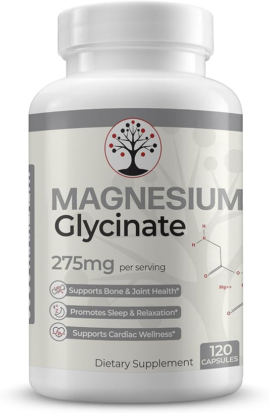 Magnesium Glycinate - High Absorption Magnesium Supplement for Sleep, Relaxation - Chelated - Gluten Free - 120 Vegan Capsules