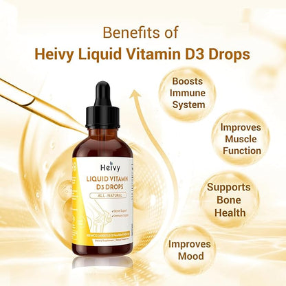 Liquid Vitamin D3 4000 IU (100 mcg), Liquid Vitamin D Supplement, Support Bone & Muscle Health, Pineapple Flavor Vegan VIT D3 Drops, 60 Servings 2 fl oz (60ml)