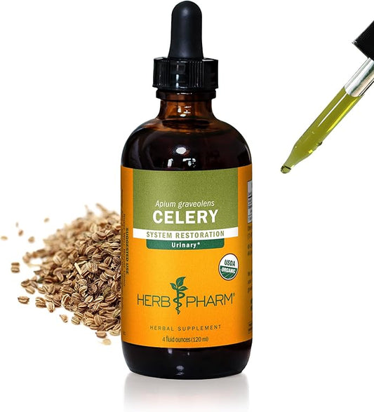 Herb Pharm Certified Organic Celery Seed Liquid Extract for Urinary System Support - 4 Ounce