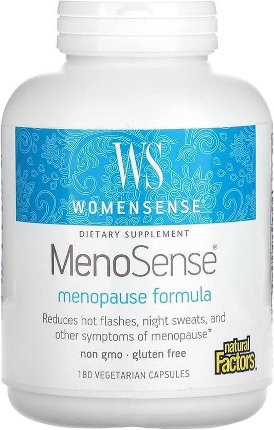 WomenSense MenoSense by Natural Factors, Natural Supplement to Help Improve Menopause Symptoms, Vegan, Non-GMO, 180 Capsules