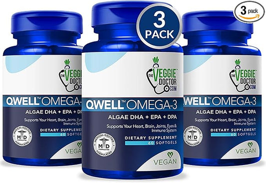 3-Pack - Omega 3 Better Than Fish Oil Supplements - Vegan - Omega 3 Fatty Acids Vegan DHA, DPA, EPA - Plant Based Algae - Heart, Brain, Joint, Prenatal, Immune System Support