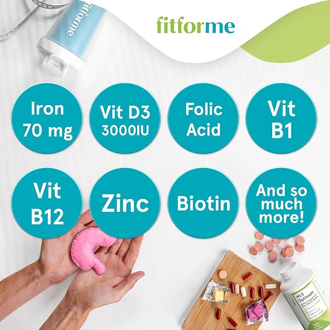 FitForMe Bariatric Multivitamins with Iron After Gastric Sleeve - One a Day WLS Optimum Capsule Starter Pack - 30 Days Supply of Vitamins & Minerals, Scientifically Proven