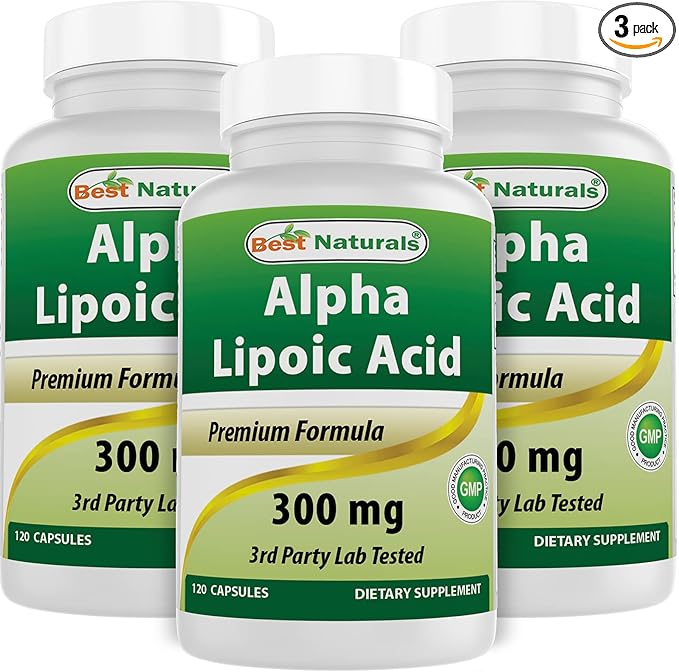 Best Naturals Alpha Lipoic Acid 300 mg 120 Capsules (120 Count (Pack of 3))