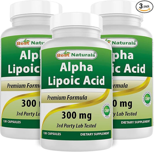 Best Naturals Alpha Lipoic Acid 300 mg 120 Capsules (120 Count (Pack of 3))