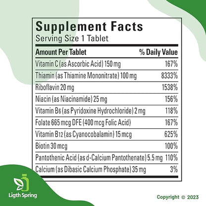 Super B-Complex with C, 460 Tablets with Exclusive Vitamins & Minerals A to Z - Better Ligth&Spring Guide (2 Items)