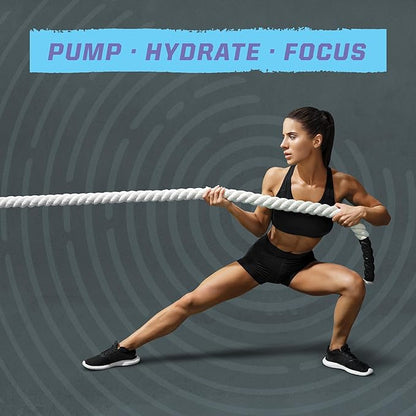 Sunwarrior Pre Workout Powder Energy Drink Vegan Plant-Based Supplement Pump, Hydrate, Focus, Endurance, & Strength Builder Blue Raspberry Pineapple Flavored 30 Servings Active Preworkout