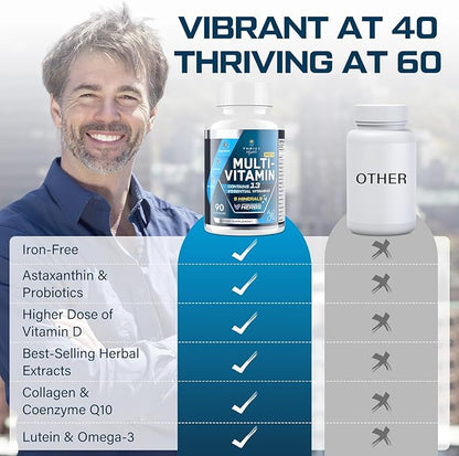 19-in-1 Hyaluronic Acid Capsules and Men Multivitamins Nourish Your Body, Inside and Out (Pack of 2)