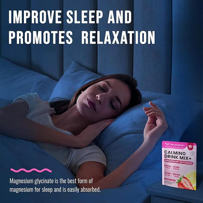 Venture Pal Magnesium Glycinate Powdered Drink Mix with Ashwagandha, Vitamin D, L-Theanine, Lions Mane, Sugar Free Magnesium Supplement Blend for Calm, Relax & Focus, Non GMO, Vegan, 16 Sticks