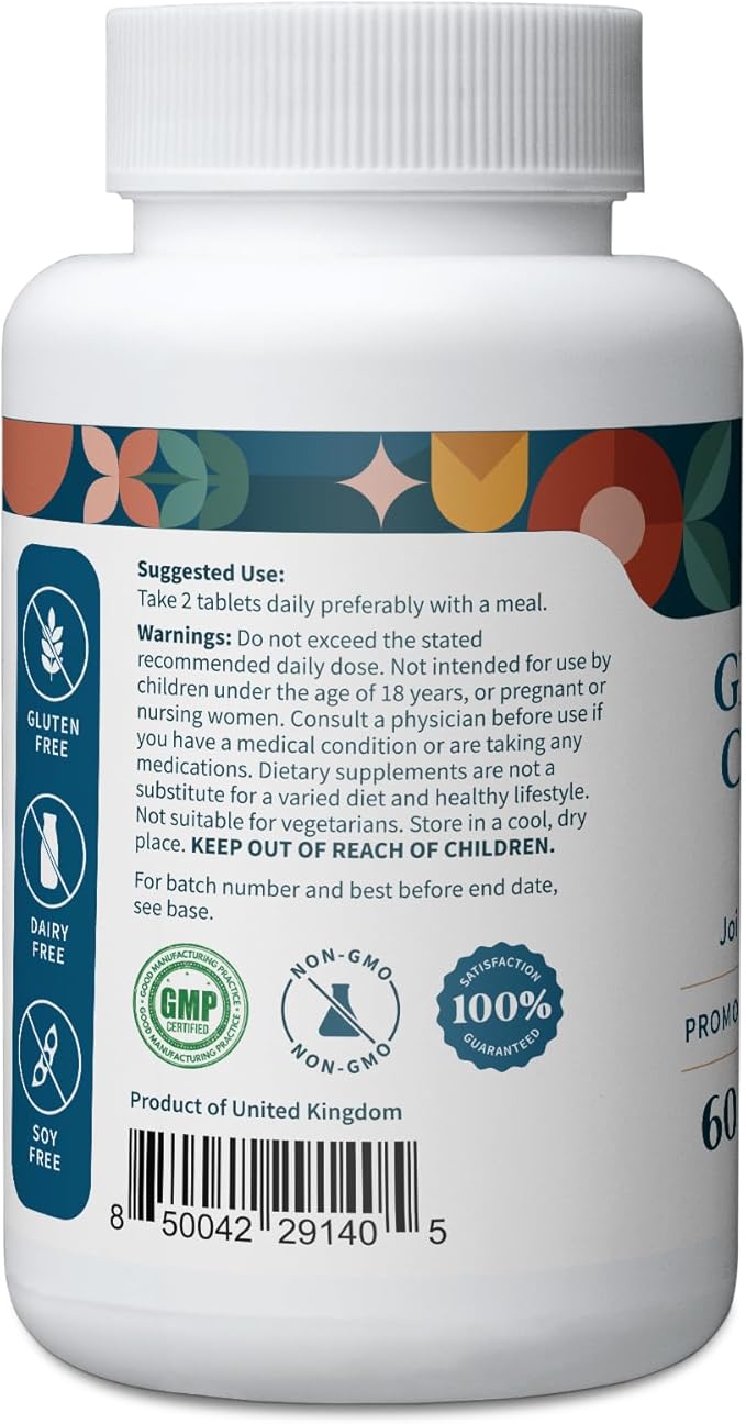 Pattern Wellness Glucosamine Chondroitin Complex with MSM & Hyaluronic Acid – Joint Support Supplement – Cartilage & Joint Flexibility – 1500mg Glucosamine, 500mg Chondroitin – 60 Tablets