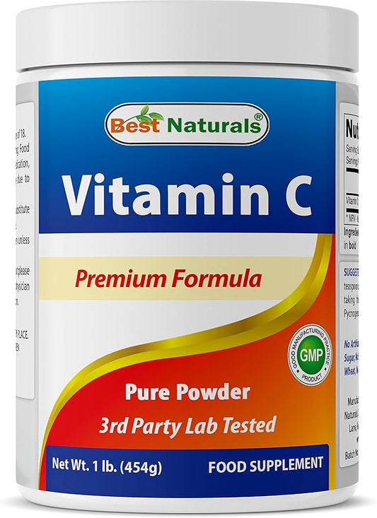 Best Naturals 100% Pure Vitamin C Powder 1 lb (454 Grams) Powder (Also Called Ascorbic Acid)