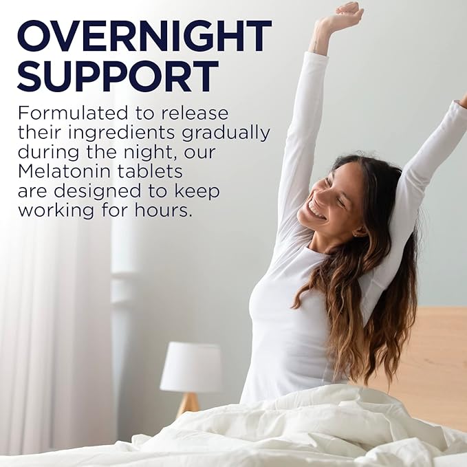 KAL Melatonin 3mg Sustained Release Sleep Aid, Melatonin Supplement Supports Healthy Relaxation, a Calm Feeling and a Proper Sleep Cycle, w/Added Vitamin B6, Vegan, Gluten Free, 120 Serv, 120 Tablets