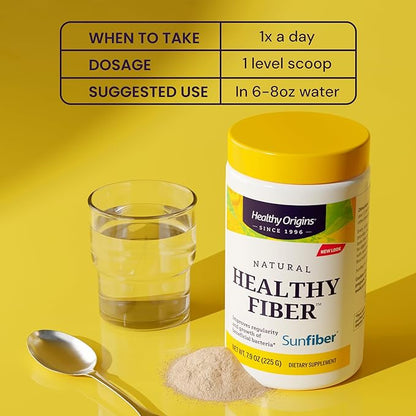 Healthy Origins Healthy Fiber (All Natural, Non-GMO, Gluten Free, Digestive Support, Prebiotic), 7.9 Ounce