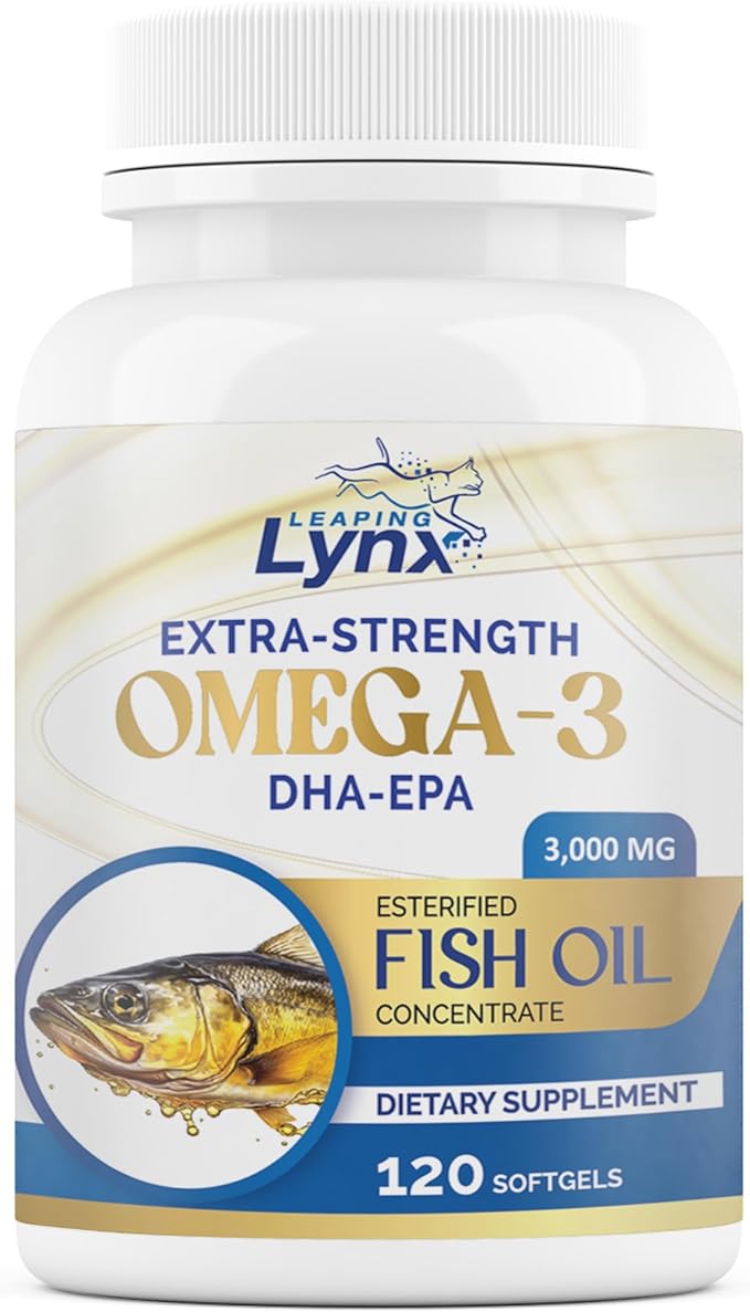 Omega 3 Fish Oil Capsules [3000mg] Omega 3 Supplement DHA Supplement | Omega3 Fish Oil Pills | for Heart Health, Immune System, Joints, Skin, & Brain Health, Gluten-Free and BURPLESS