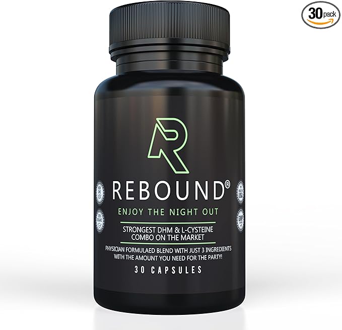 REBOUND Party Support Capsules | Featuring DHM, N-Acetyl Cysteine, and Milk Thistle | Made in The USA | Vegan, Non-GMO, 30 Count