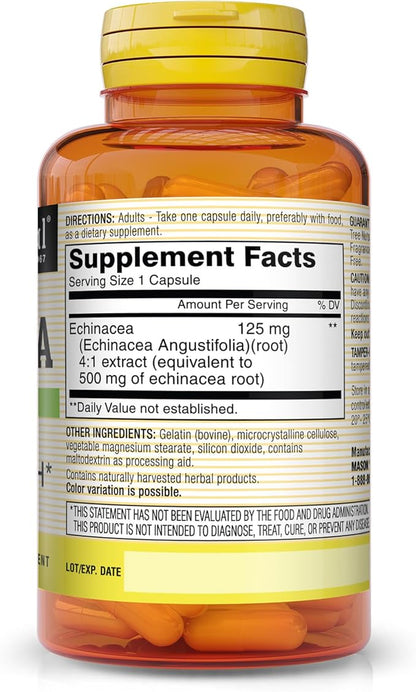 MASON NATURAL Echinacea - Immune System Booster, Supports Overall Health, Herbal Supplement, 60 Capsules (Pack of 3)