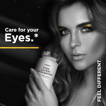 Amen Eyes Lutein Zeaxanthin Supplement - Eyes Vitamins - Lutein and Zeaxanthin from Marigold Extract, Red Beet Root Powder, Black Pepper Fruit Extract - 3-Month Supply Eye Care - Non-GMO - 90 Capsules