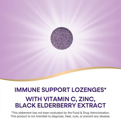 Nature's Way Sambucus Immune Elderberry Lozenges* with Vitamin C, Echinacea, & Zinc, 30 Lozenges