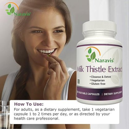 Milk Thistle Extract - 4:1 Extract - 2000mg - 120 Capsules - Supports Liver Health - Non GMO