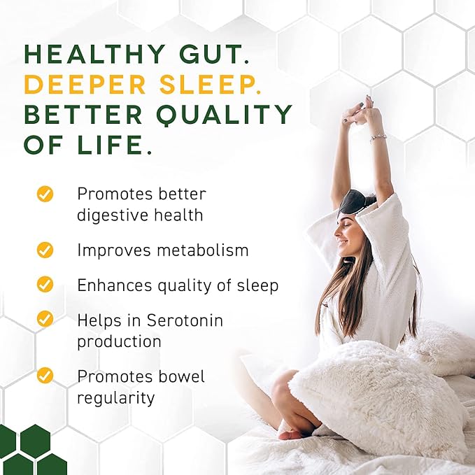 SleepBiotic Prebiotic Fiber Blend - Prebiotic Fiber Powder w/German Chamomile & Green Banana Flour - Prebiotic Powder Fiber Supplement for Healthy Gut 292g [20 Servings]