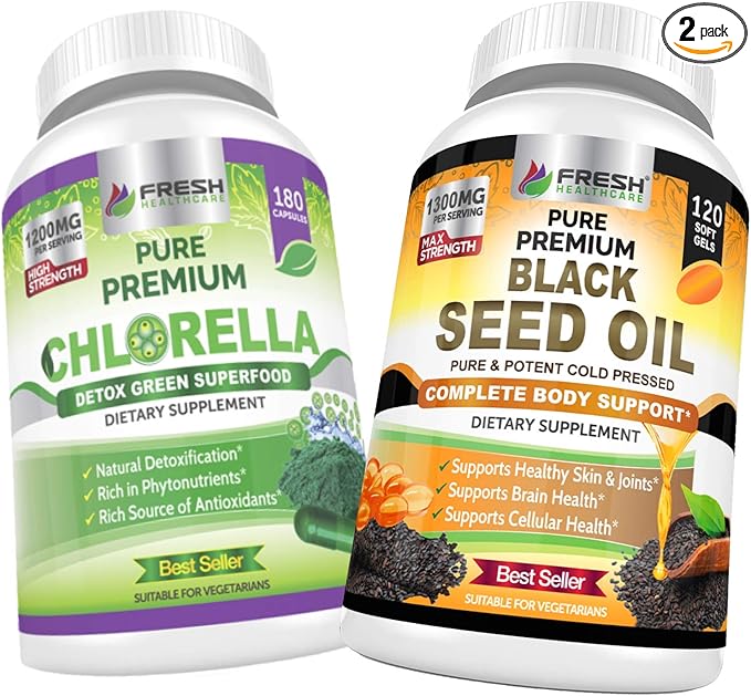 FRESH HEALTHCARE Chlorella and Black Seed Oil - Bundle