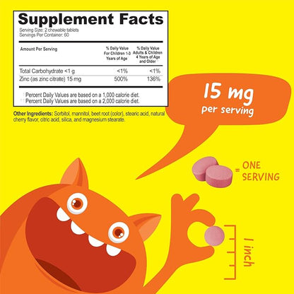 Kids Zinc 15mg Chewables + Iron 10mg + Vitamin C Chewables Bundle