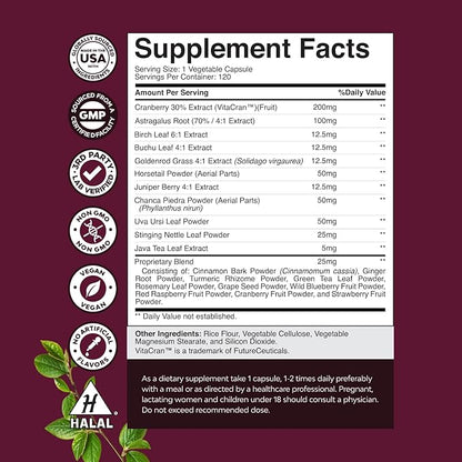 Bundle of D Mannose Capsules for Urinary Tract Health for Women Fast Acting Super Concentrated Cranberry 60ct and Kidney Support Cranberry Supplement for Women and Men for Kidney and Bladder Health