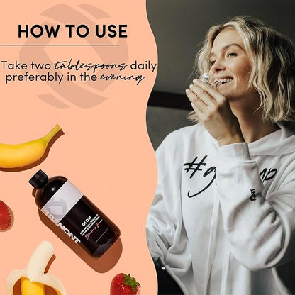 Tranont Glow | Strawberry Banana | Type 1 Collagen with Superfood Antioxidant Support | for Hair, Skin, Nails & Joints | Liquid Collagen with Hyaluronic Acid & Peptides | 15 Fl Oz