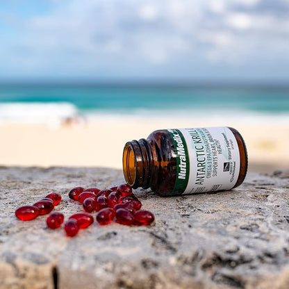 NutraMedix Antarctic Krill Oil 500mg - Fish Oil Supplement - Omega-3s (EPA & DHA) + Astaxanthin - Red Krill Oil Supplement for Joint, Immune, Heart, Liver & Brain Health Support (60 Softgels)