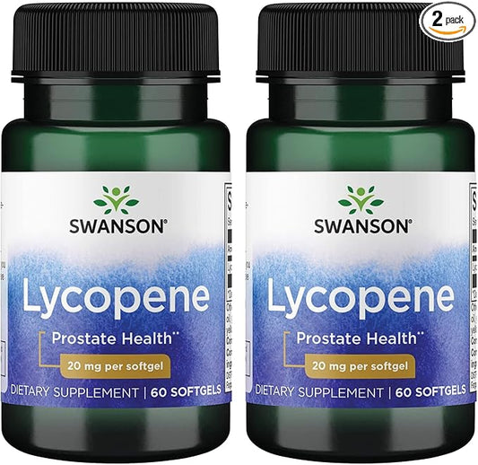 Swanson Lycopene - Natural Supplement Promoting Prostate Health, Heart Health, & Supports Blood Pressure Within The Normal Range - Mens Health Supplement - (60 Softgels) (2 Pack)