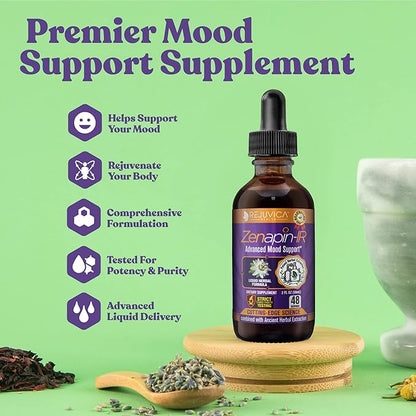 Zenapin-IR Rejuvica Health Advanced Mood Support Supplement - Kava Kava, Ashwagandha, Passionflower, Chamomile, B-Vitamins & More