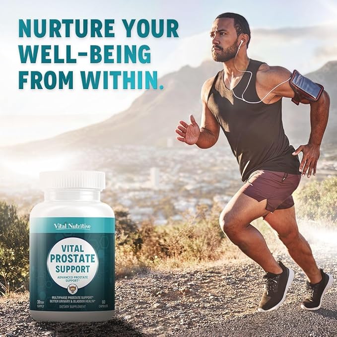 Vital Prostate Support Supplement for Men – Multiphase Herbal Formula with Saw Palmetto, Beta-Sitosterol & Zinc – Urinary Flow, Bladder Comfort & Prostate Health Supplements for Men – 90 Day Supply