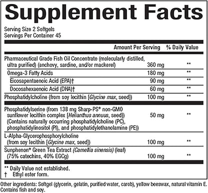 Natural Factors 3 Brains, Higher Thoughts, Support for Cognitive Health and Brain Function, Daily Dietary Supplement, 90 Softgels