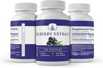 Pure Original Ingredients Bilberry Extract, (100 Capsules) Always Pure, No Additives Or Fillers, Lab Verified