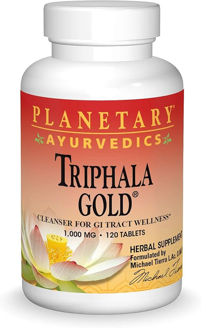 Planetary Herbals Triphala Gold 1000mg Extra Strength Ayurvedic - 120 Tablets