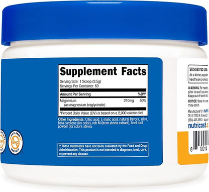 Nutricost Magnesium Glycinate Powder (Peach Mango, 250 Grams) - Magnesium Glycinate (as Bisglycinate)