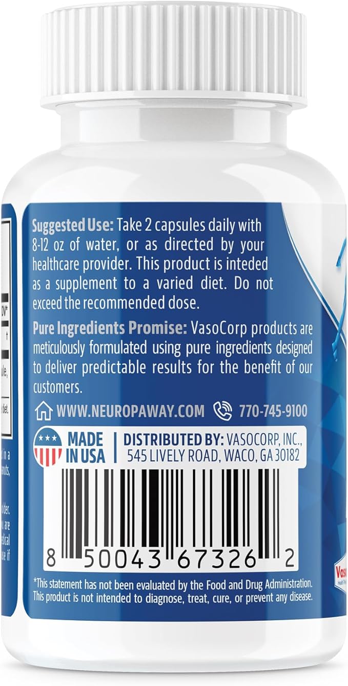 NeuropAWAY Elements N-Acetyl-L-Carnosine 600mg 60CT Acid Resistant Capsules Third Party Tested Manufactured in a CGMP Facility