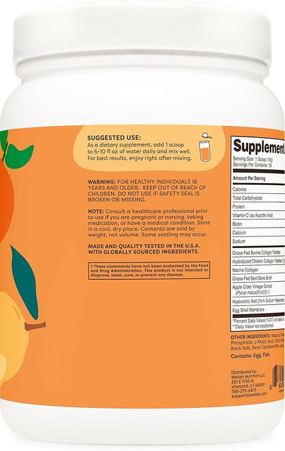 The Afterglow Multi Collagen Protein + Beauty (30 Servings, Orange Mango) - Hair, Skin, Nail & Joint Support - Non-GMO and Gluten Free