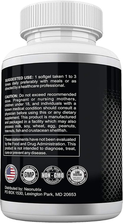 Soy Lecithin Capsules 1200mg (One a Day, 100 Softgels) Immune Support Supplement Rich in Phospholipids Supports Metabolism, Brain & Heart Health & Cell Functions Made in The USA Non-GMO by Neonutrix