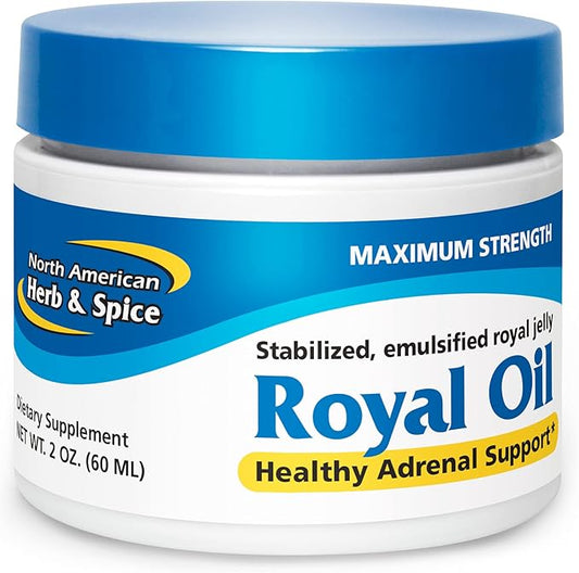 NORTH AMERICAN HERB & SPICE Royal Oil - 2 fl. oz. - Raw Royal Jelly - Healthy Adrenal Support, Fights Stress - High in 10-HDA & B Vitamins - Non-GMO - 20 Servings