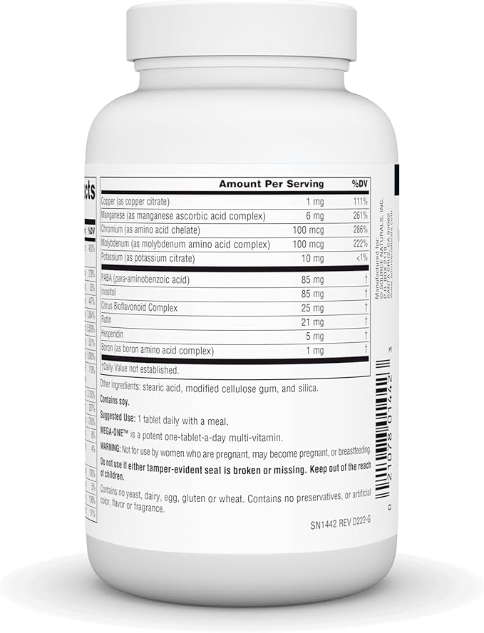 Source Naturals Mega-One Muti-Vitamin with Minerals, No Iron - 90 Tablets