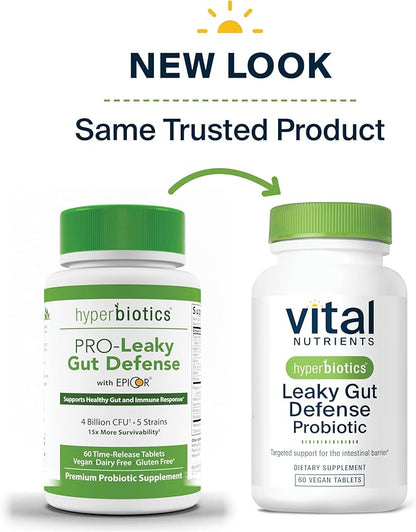 Hyperbiotics Vital Nutrients Leaky Gut Repair Supplement Probiotic | Science Backed Formula Strengthens Intestinal Barrier and Gut Health* | Reduces Digestive Discomfort | 60 Vegan Count