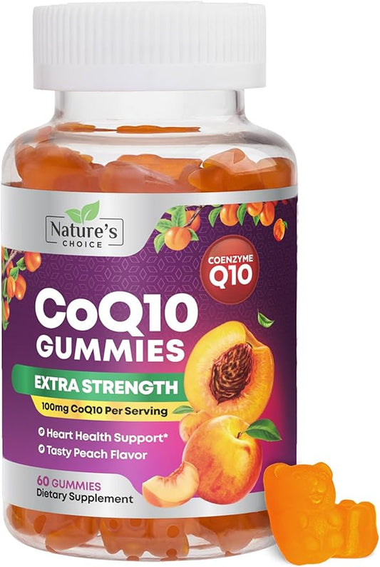 CoQ10 100mg Gummies - 3X Better Absorption, Antioxidant for Heart Health Support & Energy Production, Ultra Coenzyme Q10 Vitamins, Co q 10 Supplement, Dietary Supplement, Non-GMO - 60 CoQ10 Gummies