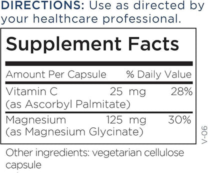 Metabolic Maintenance Magnesium Glycinate - Pure Magnesium + Vitamin C Supplement with Superior Absorption -Calm, Sleep Mood, Muscle + Cardiovascular Support (180 Capsules)