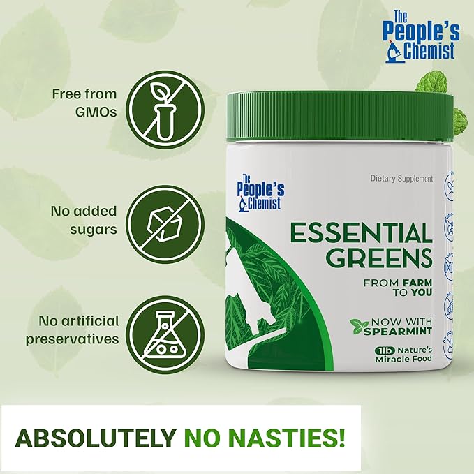People's Chemist The Essential Greens Powder – Organic Moringa, Spirulina, Beetroot, and Probiotics