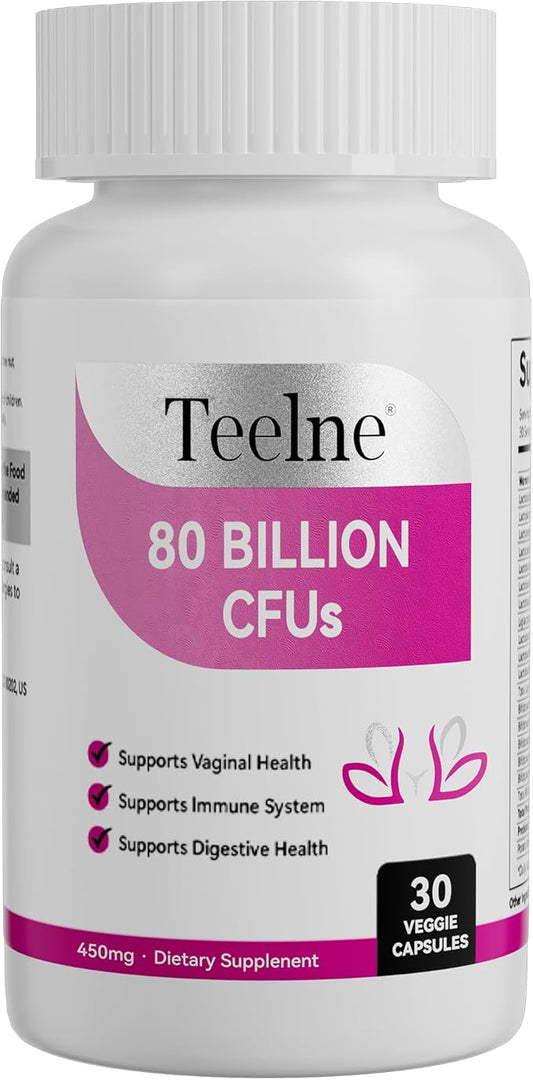 Women's Probiotics and Prebiotics 80 Billion CFUs, 16 Probiotic Strains, Probiotics for PH Balance, Supports Digestive & Gut Health, 30 Capsules