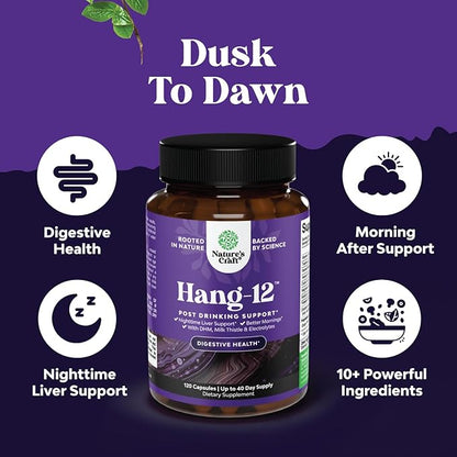 Re-Hydration Pills for After Drinking Recovery - Complete Pre and Post Drinking Liver Detox DHM Supplement with Dihydromyricetin Milk Thistle Extract Prickly Pear & Electrolytes (Up to 40 Servings)