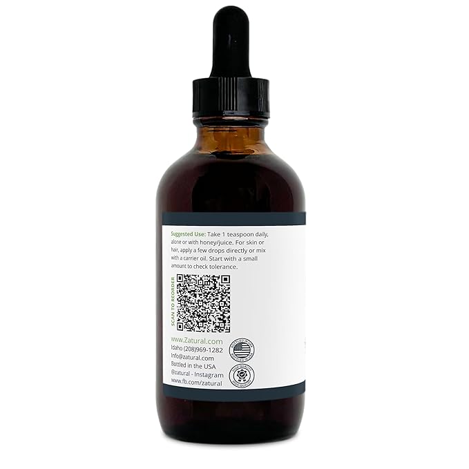 Zatural Black Seed Oil Nigella Sativa Cold Pressed Cumin Oil Digestion, Skin, Brain, Immune, Joints & More (4 Fl Oz)