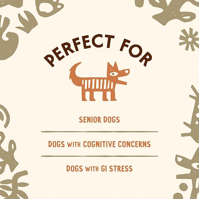 Super Blend Powder, Mushroom Mycelium and Dog Probiotic Supplement for Brain and Digestive Health Support, Lion’s Mane & Probiotics, 90 Servings